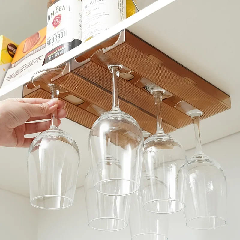 Suspended Glass Holder Organizer Bar at Home
