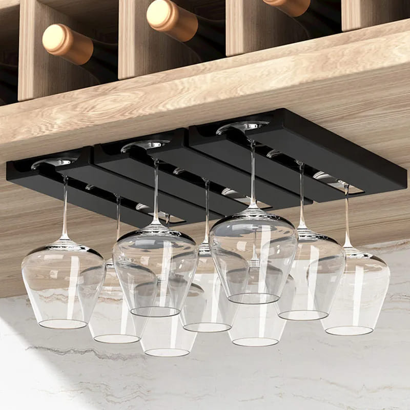 Suspended Glass Holder Organizer Bar at Home