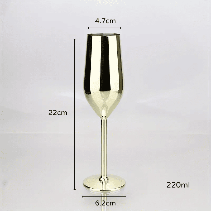Colorful Champagne Flute Sparkling Wine Glass Stainless Steel Home Bar Polihousi