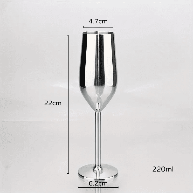 Colorful Champagne Flute Sparkling Wine Glass Stainless Steel Home Bar Polihousi