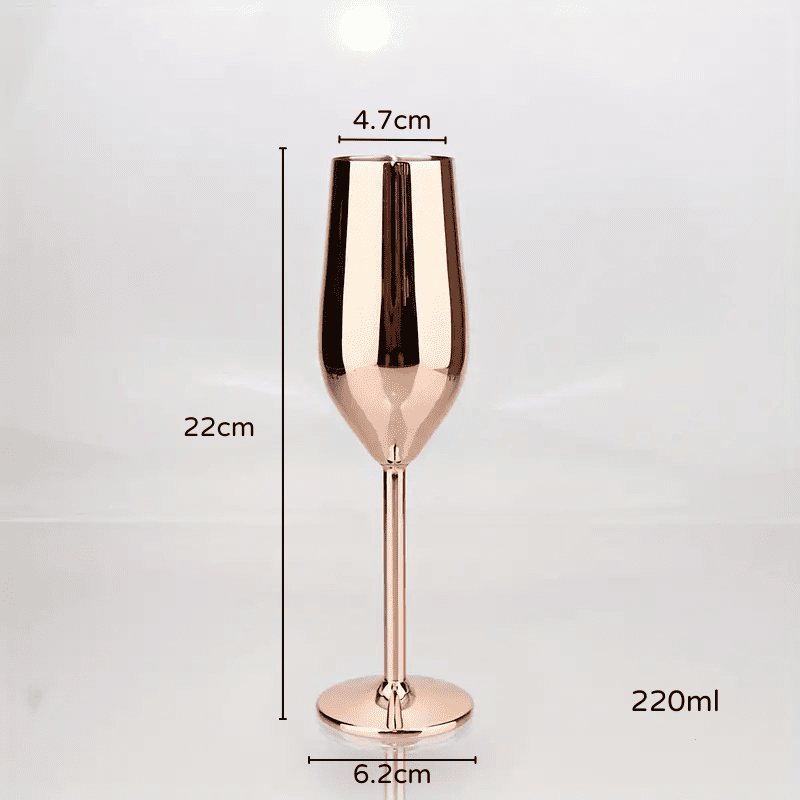 Colorful Champagne Flute Sparkling Wine Glass Stainless Steel Home Bar Polihousi