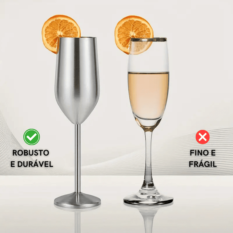 Colorful Champagne Flute Sparkling Wine Glass Stainless Steel Home Bar Polihousi