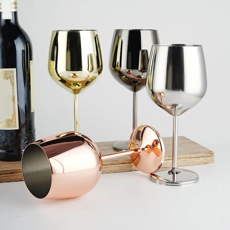 Colorful Stainless Steel Unbreakable Wine Glass Bar at Home
