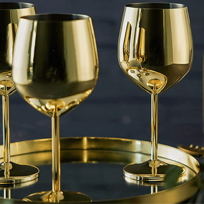 Colorful Stainless Steel Unbreakable Wine Glass Bar at Home