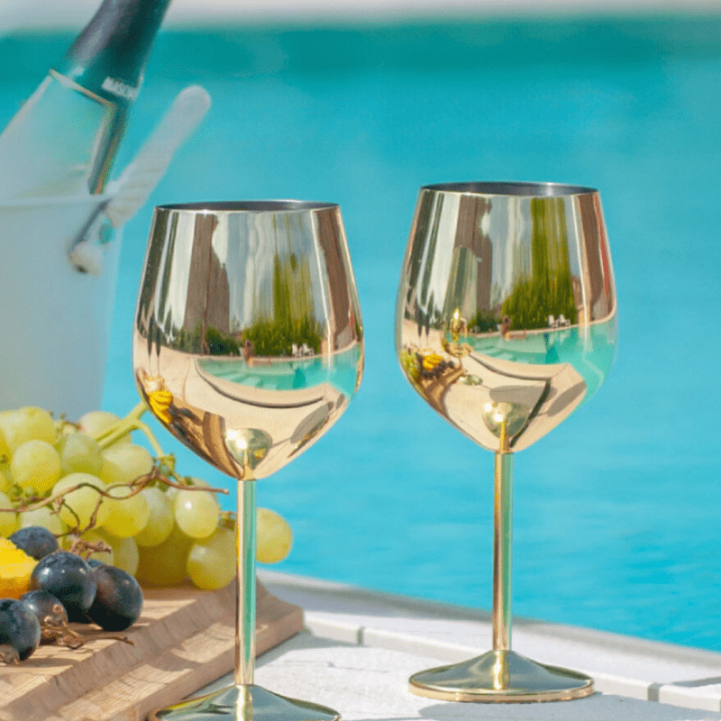 Colorful Stainless Steel Unbreakable Wine Glass Bar at Home
