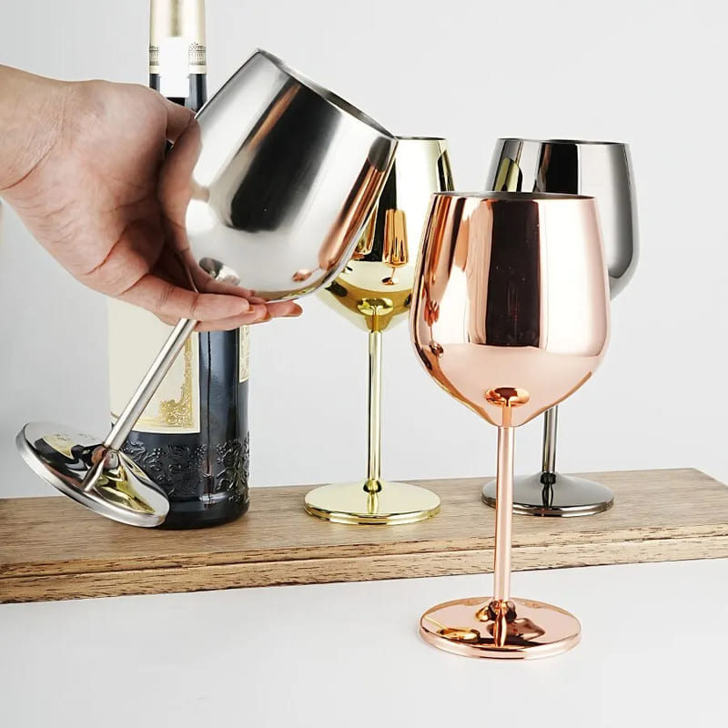 Colorful Stainless Steel Unbreakable Wine Glass Bar at Home