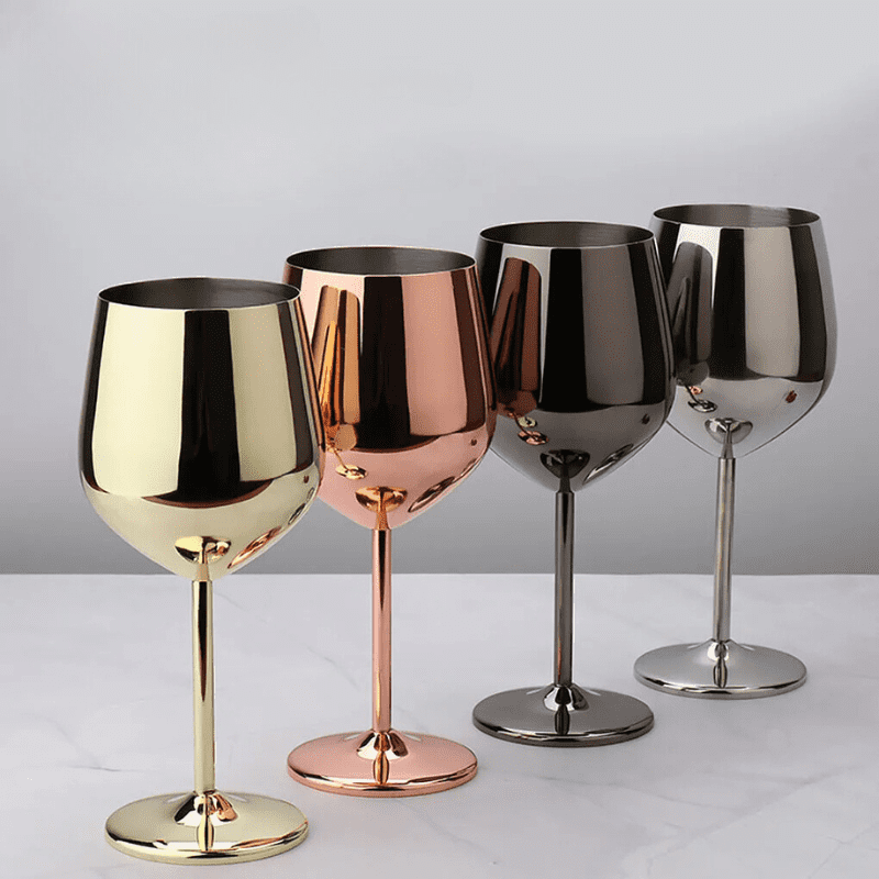 Colorful Stainless Steel Unbreakable Wine Glass Bar at Home