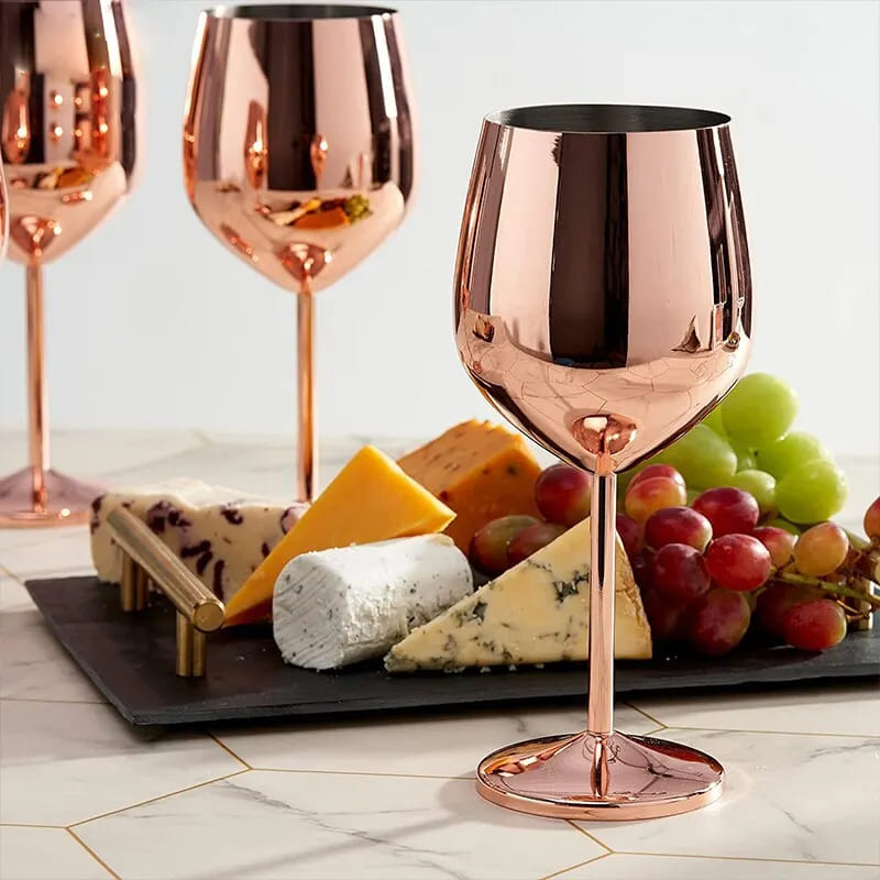 Colorful Stainless Steel Unbreakable Wine Glass Bar at Home