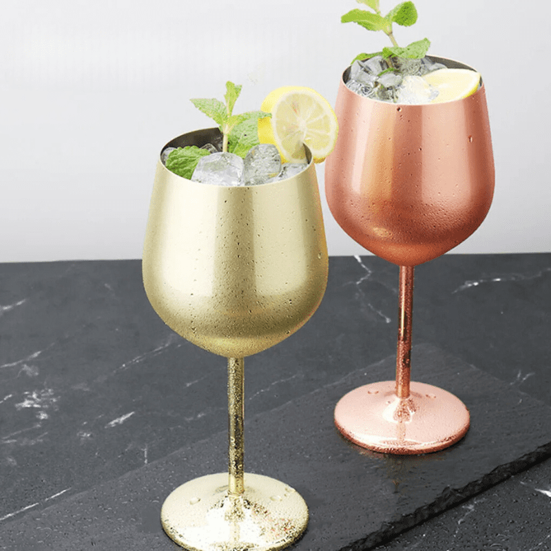Colorful Stainless Steel Unbreakable Wine Glass Bar at Home