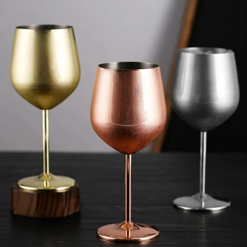 Colorful Stainless Steel Unbreakable Wine Glass Bar at Home