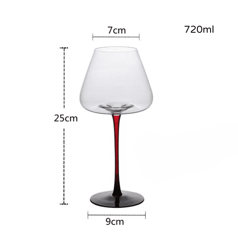 Red Stem Crystal Wine Glass Bar at Home
