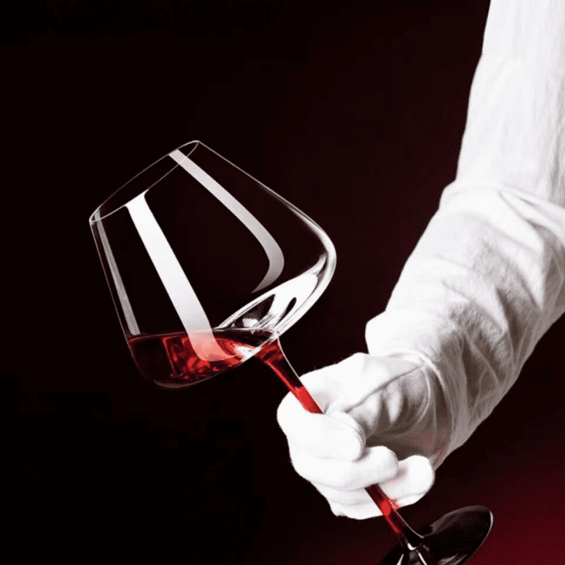 Red Stem Crystal Wine Glass Bar at Home