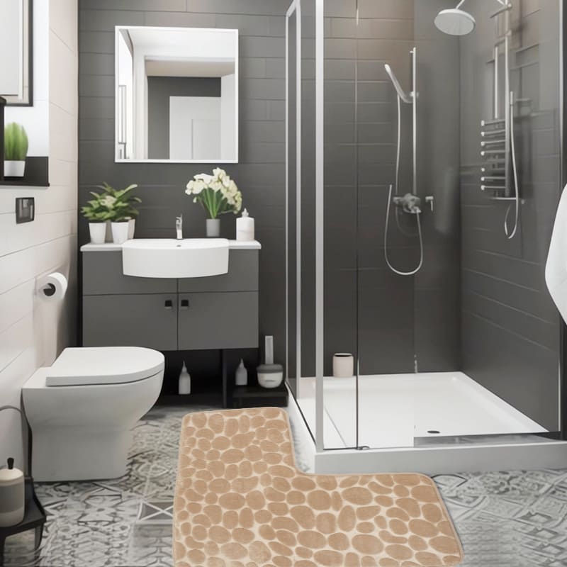 Non-slip Absorbent Bathroom Mat Corner