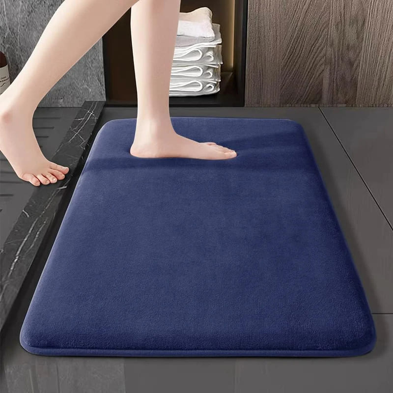 Non-slip absorbent velvet bathroom rug