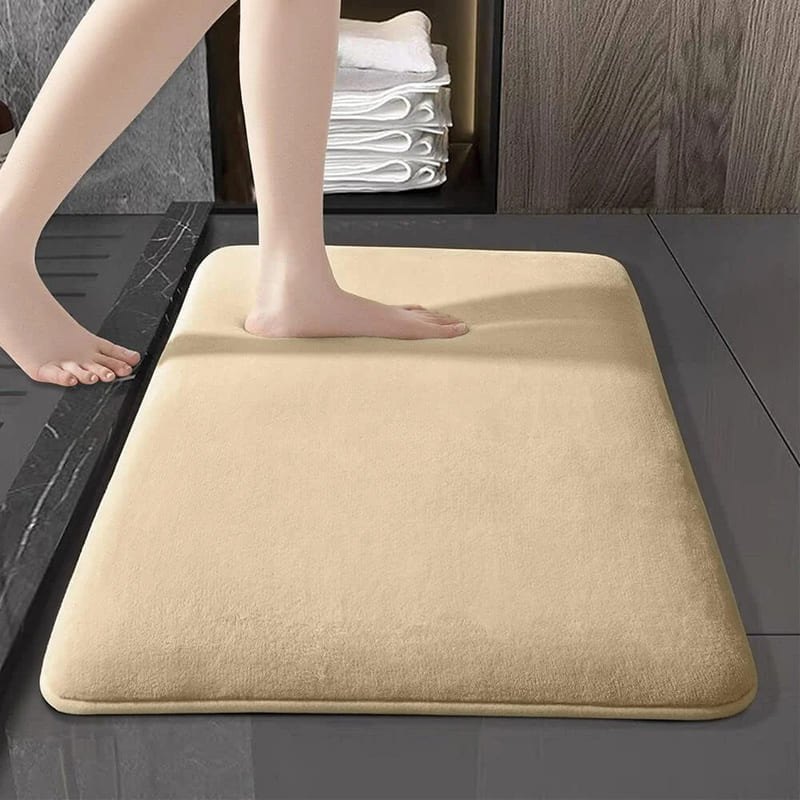 Non-slip absorbent velvet bathroom rug