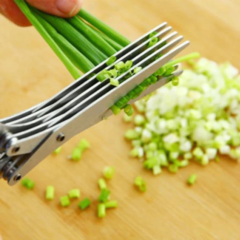 Stainless Steel 5-Blade Kitchen Tearing Scissors for Spices