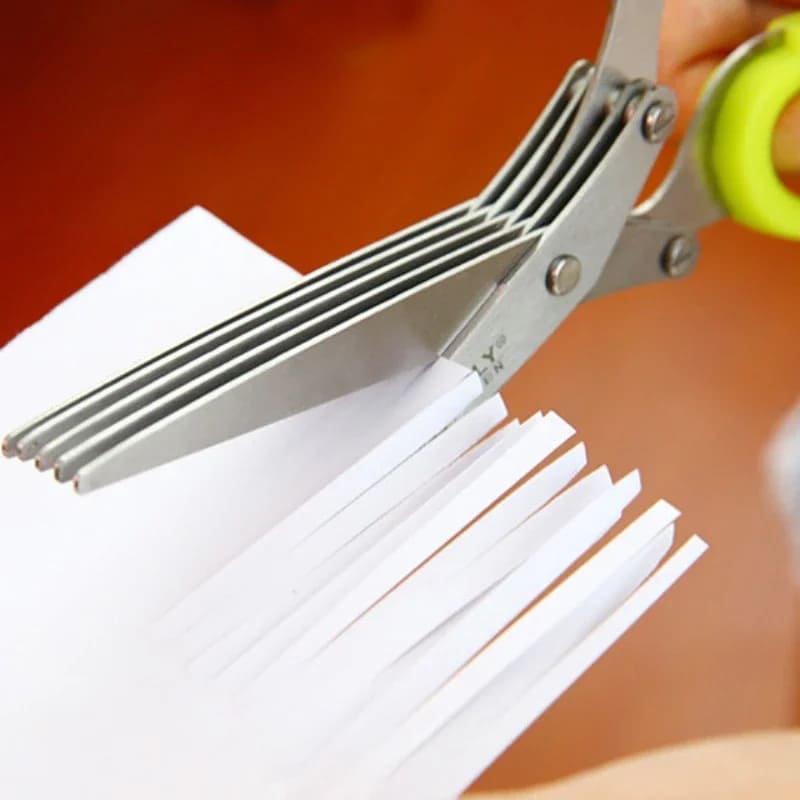 Stainless Steel 5-Blade Kitchen Tearing Scissors for Spices