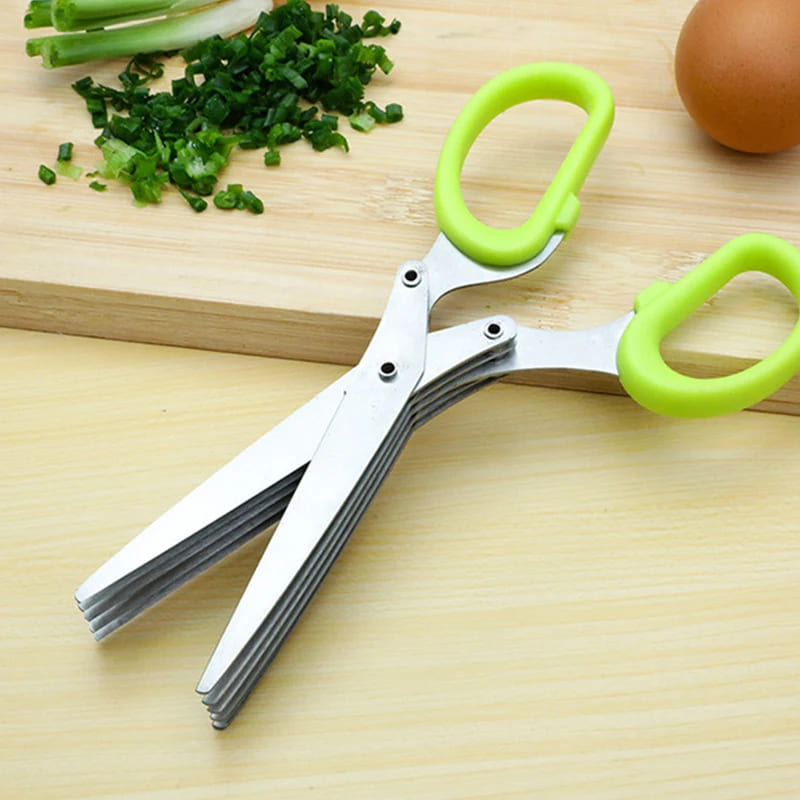 Stainless Steel 5-Blade Kitchen Tearing Scissors for Spices