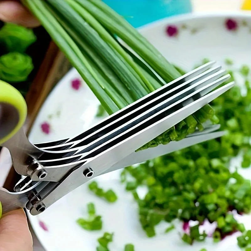 Stainless Steel 5-Blade Kitchen Tearing Scissors for Spices