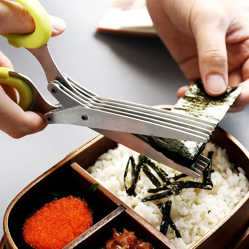 Stainless Steel 5-Blade Kitchen Tearing Scissors for Spices