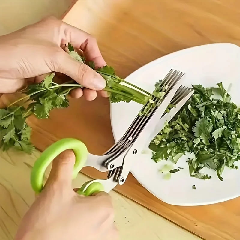 Stainless Steel 5-Blade Kitchen Tearing Scissors for Spices