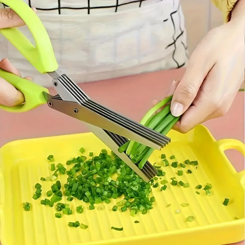 Stainless Steel 5-Blade Kitchen Tearing Scissors for Spices