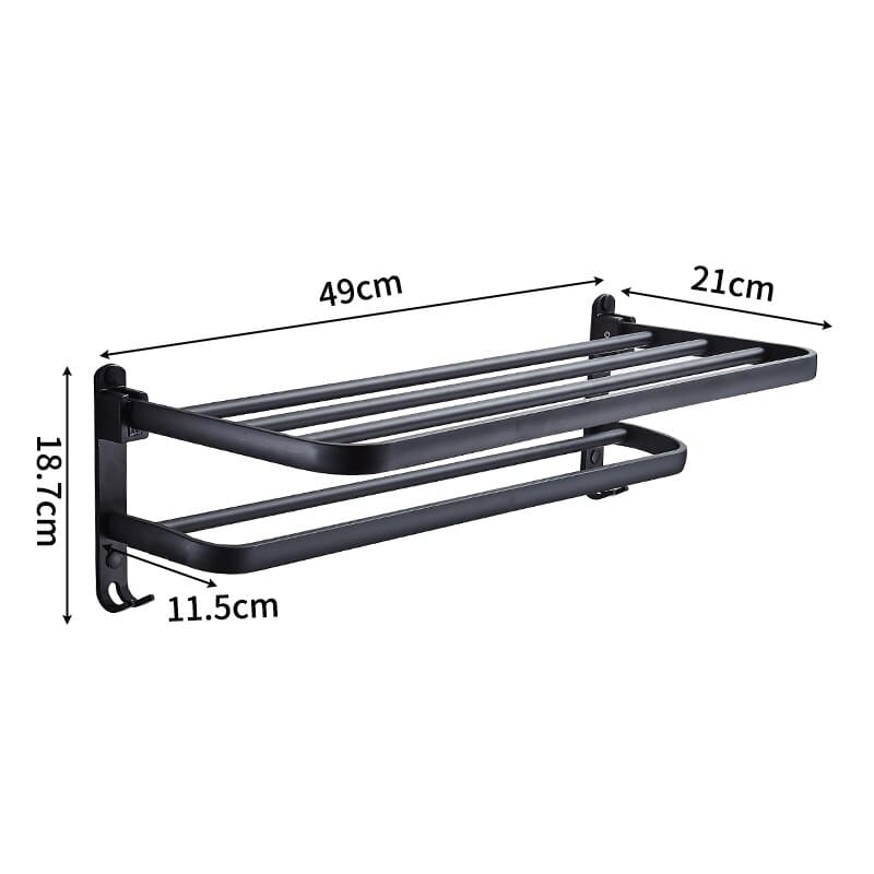 Double Retractable Aluminum Bathroom Towel Holder
