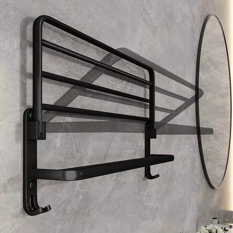 Double Retractable Aluminum Bathroom Towel Holder
