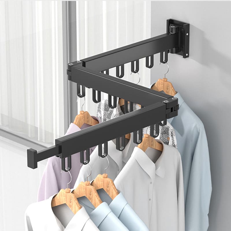 Wall-Mounted Retractable Aluminum Clothes Drying Rack