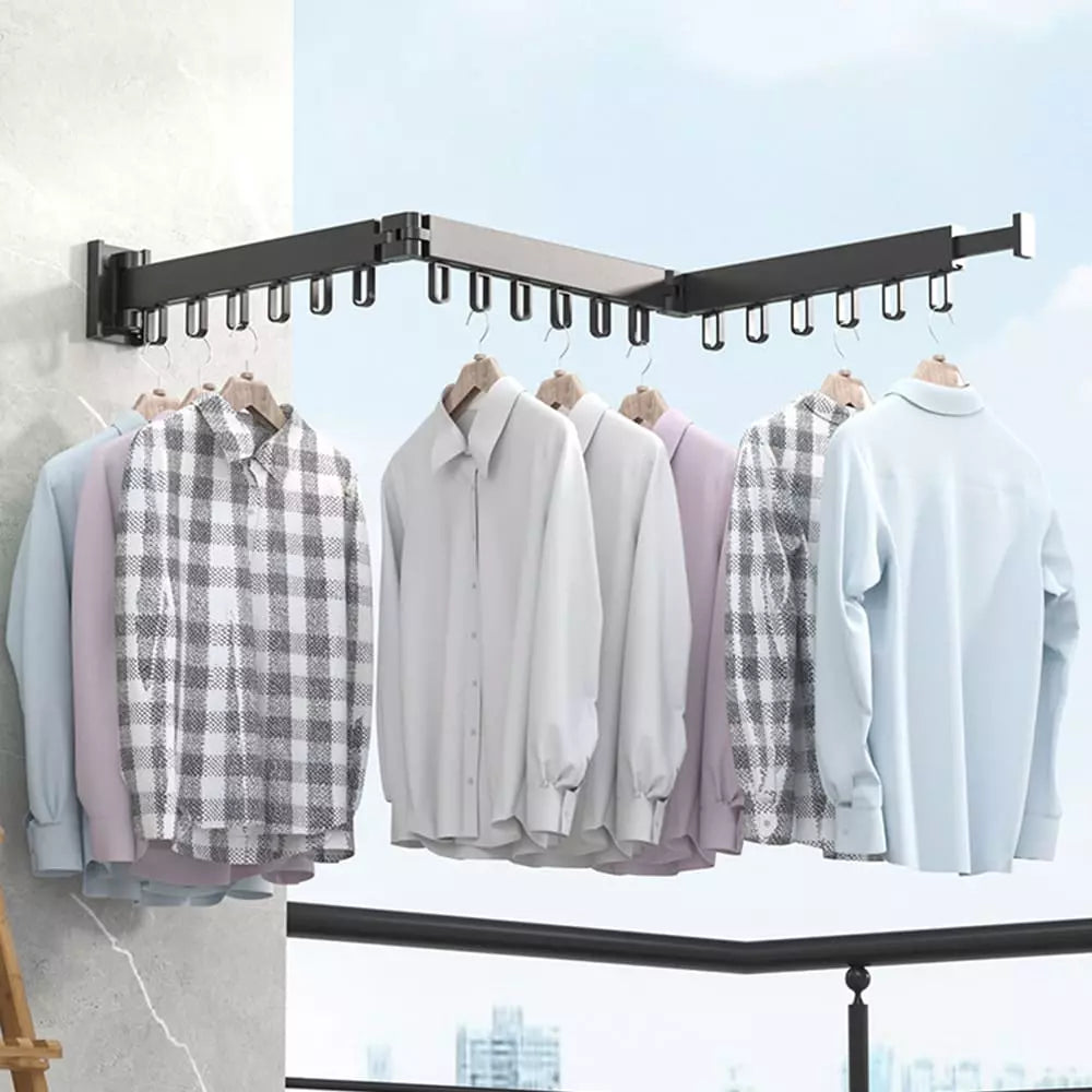 Wall-Mounted Retractable Aluminum Clothes Drying Rack