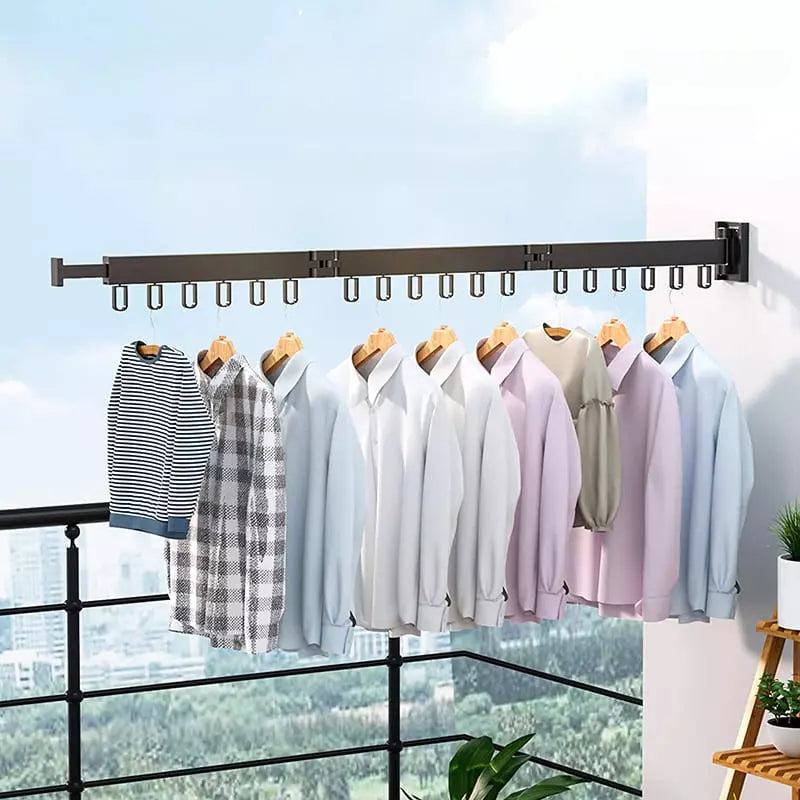 Wall-Mounted Retractable Aluminum Clothes Drying Rack